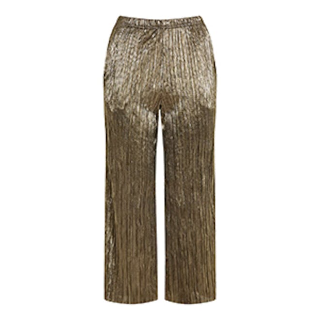 Metallic Pleat Trousers