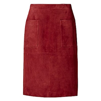 Suede A-Line Skirt