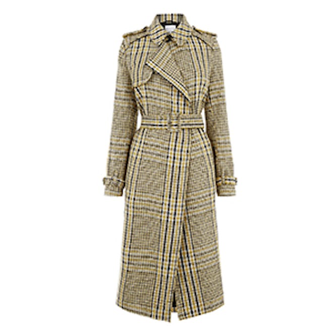 Checked Belted Trench Coat