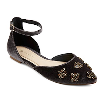 Celinda Velvet Embellished Flats