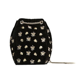 Embroidered Bees Bucket Bag