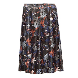 Printed Leather Effect Skirt