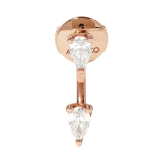 Pear Orbit 18-Karat Rose Gold Diamond Earring