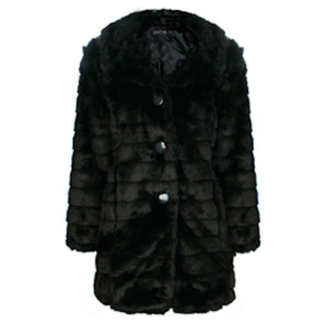Evelyn Black Faux Fur Coat