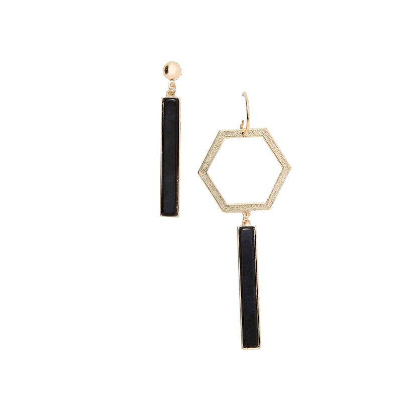 Black and gold geometric earrings