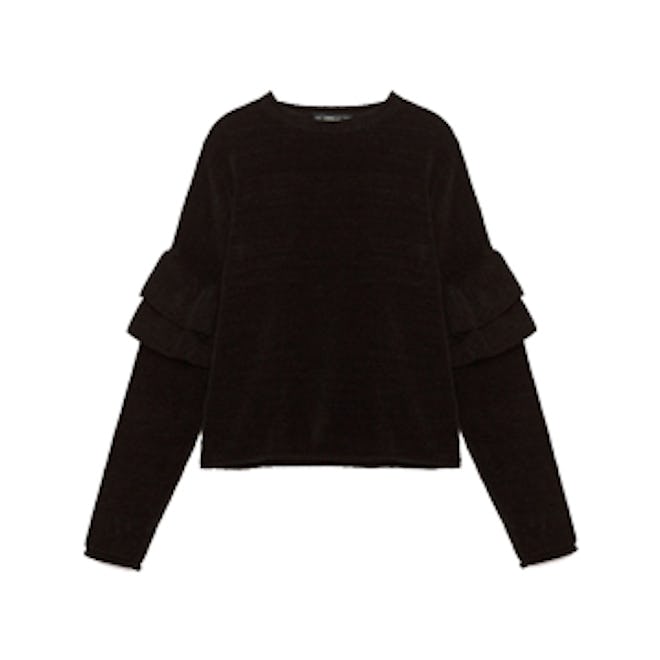 Frilled Chenille Sweater