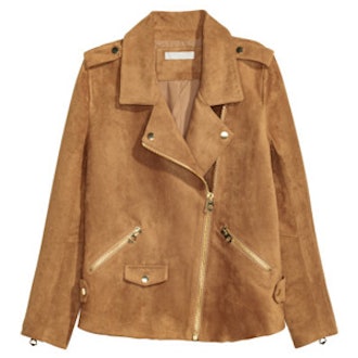 Imitation Suede Biker Jacket