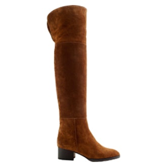 Suede Stacked Over-The-Knee Boots