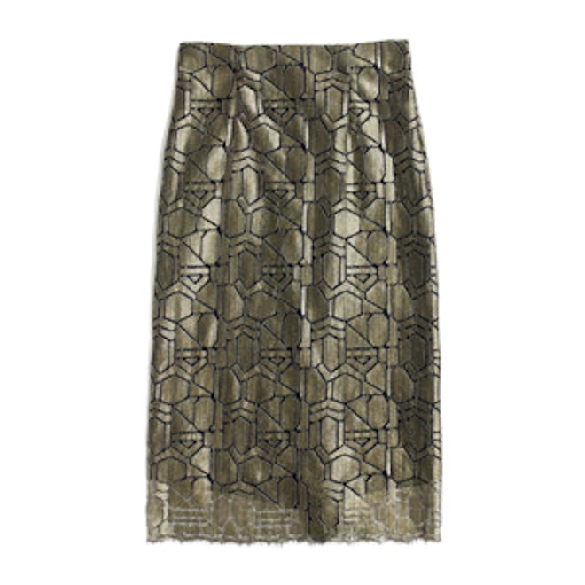 Collection Deco Skirt In Metallic French Lace