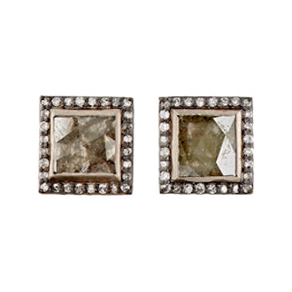 Diamond Square Stud Earrings