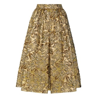 Metallic Cloqué Jacquard Skirt
