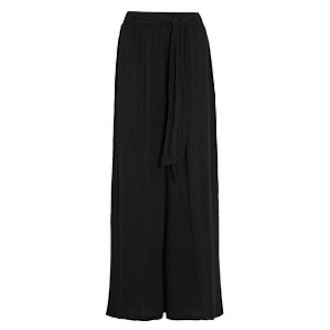 Crinkled-Gauze Wide-Leg Pants