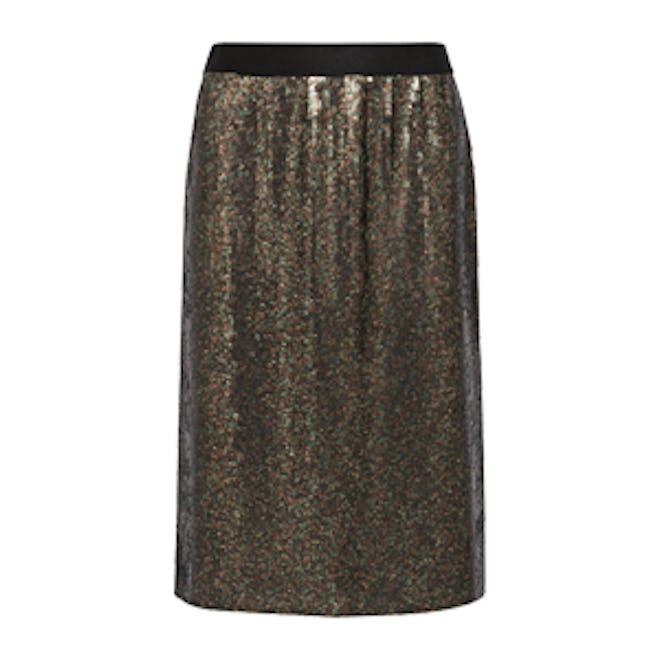 Sequined Silk-Chiffon Skirt