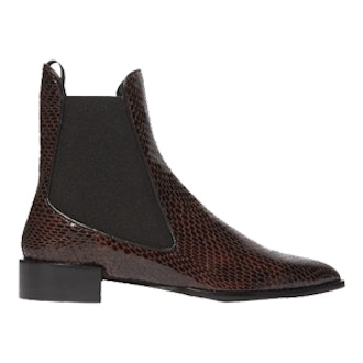 Belvoir Snake-Effect Leather Ankle Boots