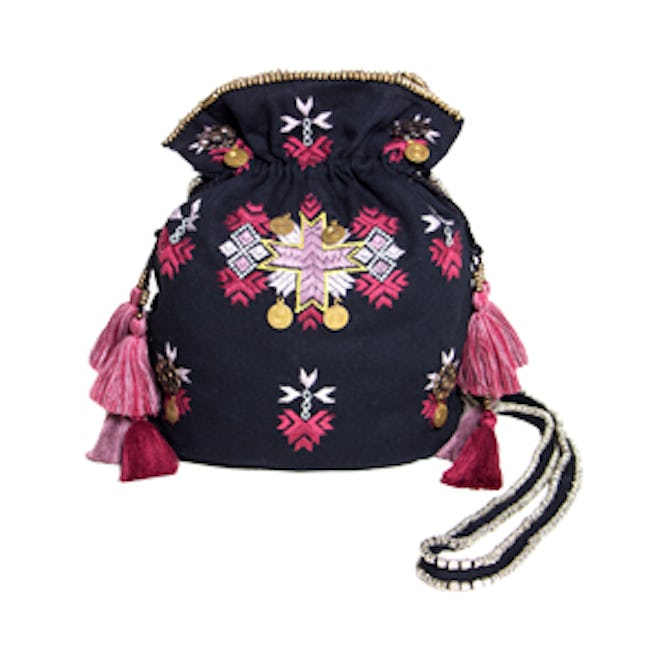 Milly Embroidered Cinch Bag