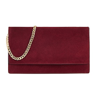 Suede Foldover Clutch