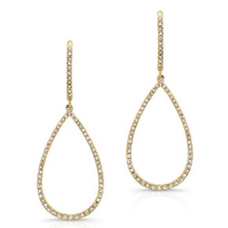 14K Yellow Gold And Diamond Pear-Shaped Earrings