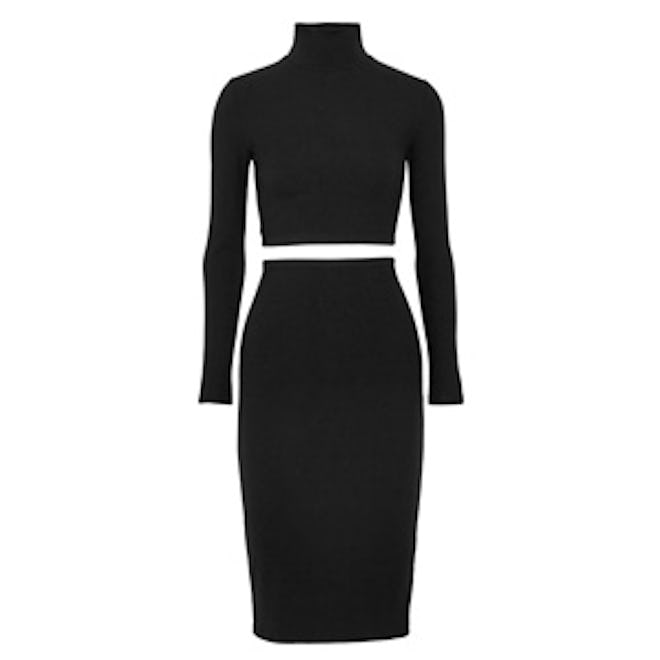 Two-Piece Ribbed-Jersey Dress