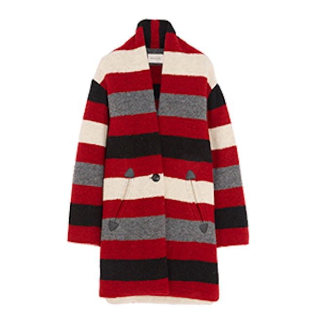 Gabrie Striped Wool-Blend Bouclé Coat