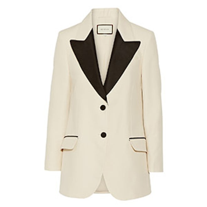 Two-Tone Wool and Silk-Blend Faille Blazer