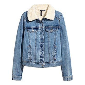 Pile-Lined Denim Jacket