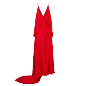Spider Open-Back Silk-Satin Gown