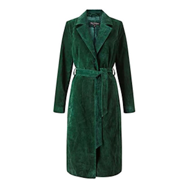 Green Suede Trench Coat