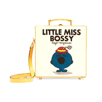 Little Miss Bossy Appliquéd Cotton-Faille Shoulder Bag
