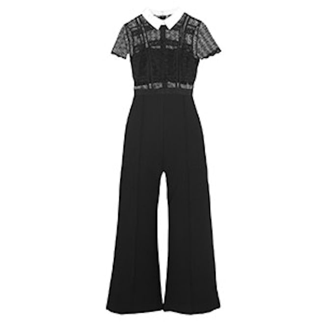 Guipure Lace and Crepe Jumpsuit