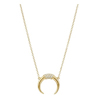 Shashi Pave Horn Gold-Plated Necklace