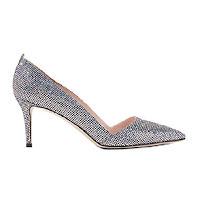 Rampling Glittered Leather Pumps