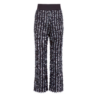 Cropped Flare Sequin Pants