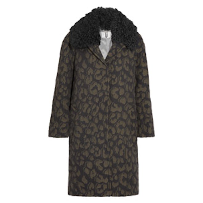 Sidgwick Shearling-Trimmed Cloqué Coat