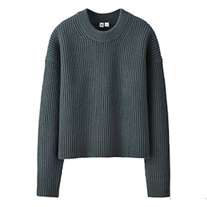 Lambswool Cropped Crewneck Sweater