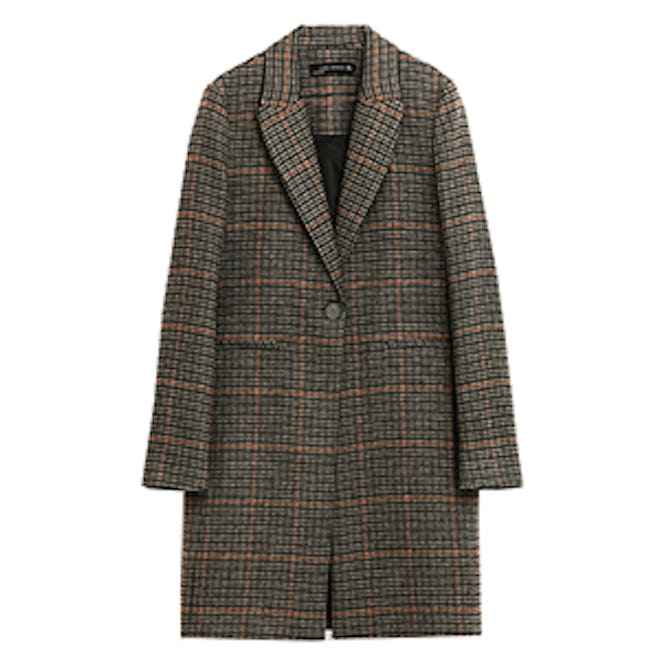 Masculine Checked Coat