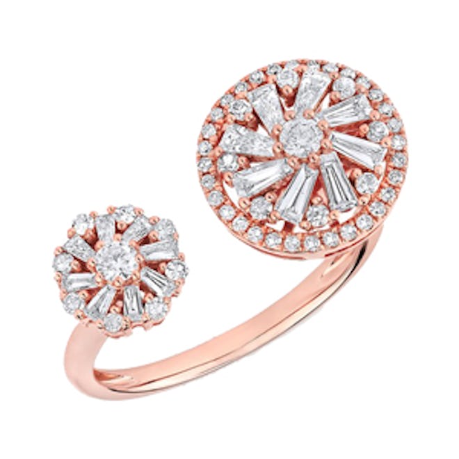 14KT Rose Gold Diamond Baguette Paris Ring