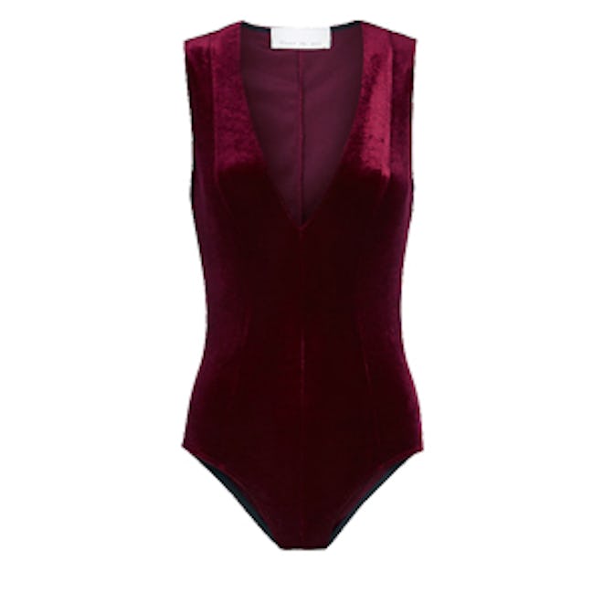 Sleeveless Velvet Bodysuit