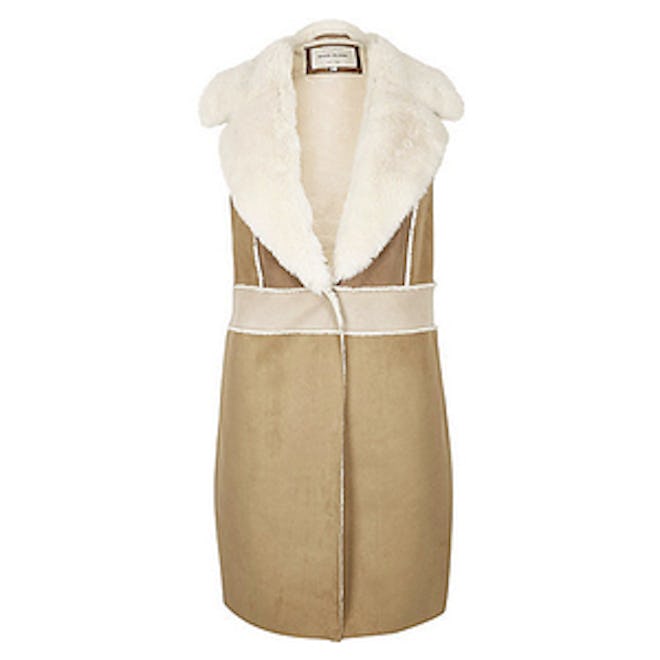 Faux Suede Shearling Vest