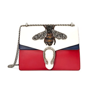 Dionysus Embroidered Leather Shoulder Bag