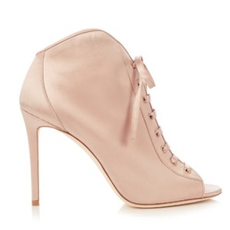 Freya 100mm Open-Toe Satin Ankle Boots