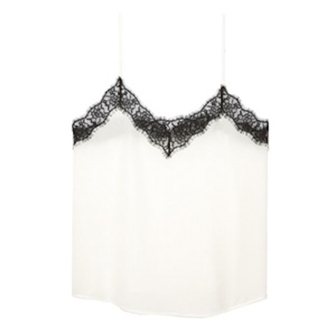 Silk Camisole Trimmed With Lace