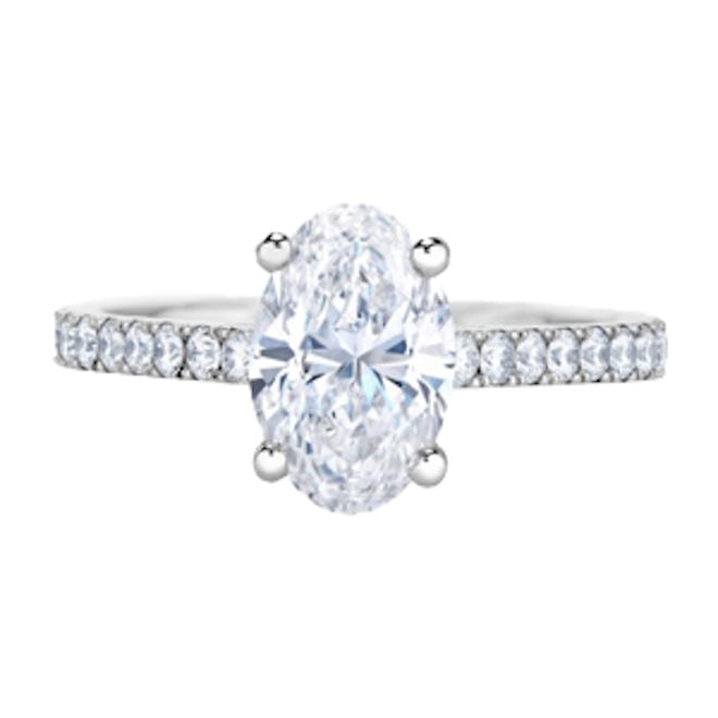 DB Classic Pavé Oval Cut Solitaire Ring