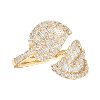 Leaf 18-Karat Gold Diamond Ring