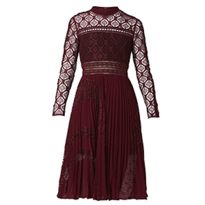 Symm Lace-Panelled Midi Dress