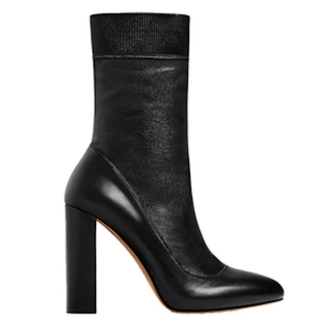 High Heel Stretch Leather Ankle Boots