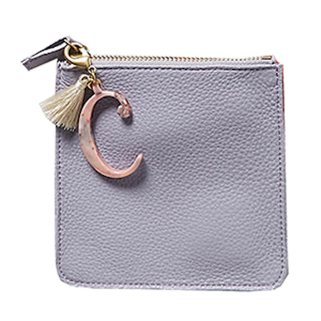 Leather Monogram Pouch