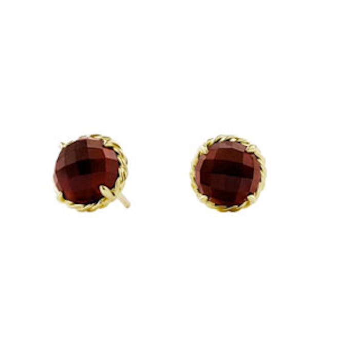Châtelaine Earrings With Garnet In Gold