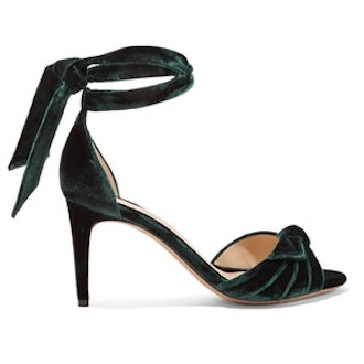 Clarita Bow-Embellished Velvet Sandals