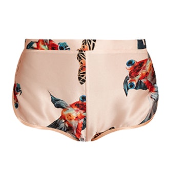 Fish-Print Silk-Satin Briefs