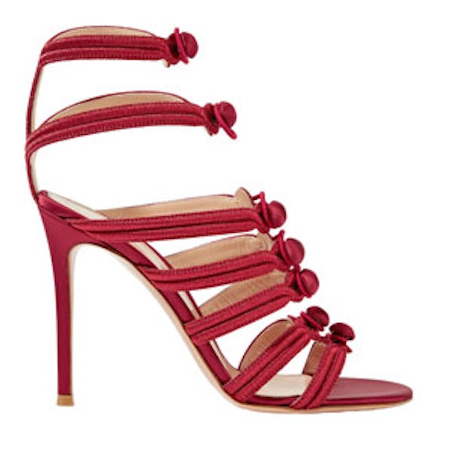 Regalia Embroidered Satin Sandals